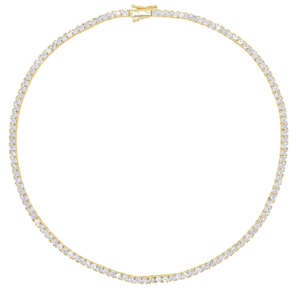 3mm Zircon Tennis Chain Hip Hop Simple Personality Couple Tennis Chain