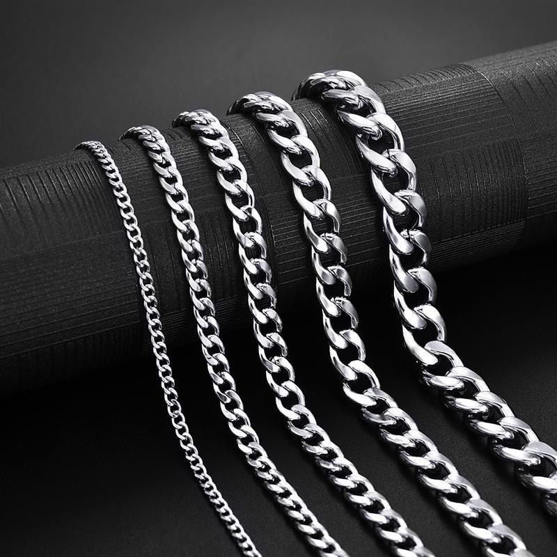 Stainless Steel Six-sided Grinding Chain Hip-hop All-match Cuban Chain
