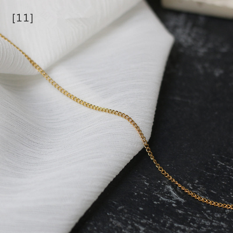 Twist Chain Snake-Shaped Chain Bamboo O-Shaped Chain Titanium Steel Gold-Plated Bare Chain
