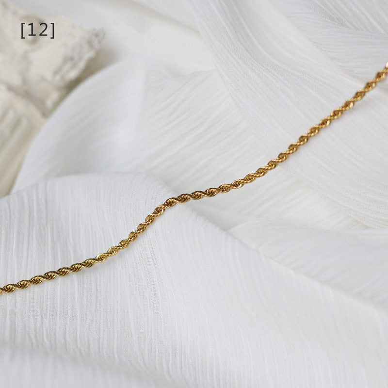 Twist Chain Snake-Shaped Chain Bamboo O-Shaped Chain Titanium Steel Gold-Plated Bare Chain