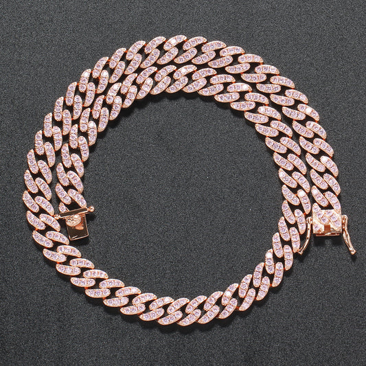 European Hip Hop Individual Gift Copper Zircon-laid Necklace